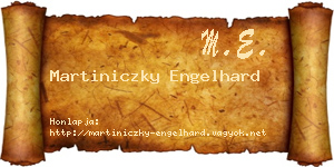 Martiniczky Engelhard névjegykártya